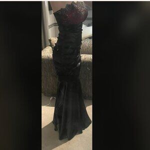 Vintage red and black gown dress